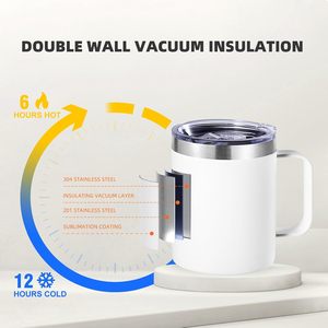 Custom 12oz 14oz 16oz 20oz Stainless Steel Double Wall Thermal Travel Vacuum Tumbler <b>Coffee</b> Mug With Handle - Product Image 4