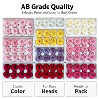 Grosir 8pcs Bunga Mawar Abadi Buatan Tangan Ramah Lingkungan Grade AB 4-5cm 8pcs Bahan Pengiriman untuk Hadiah Tahun Baru