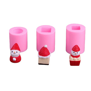 Strawberry Snowman Candle Mold Set 3Pc Pink Cylindrical For Scented Candles Baking Chocolate Fondant DIY - Product Image 5