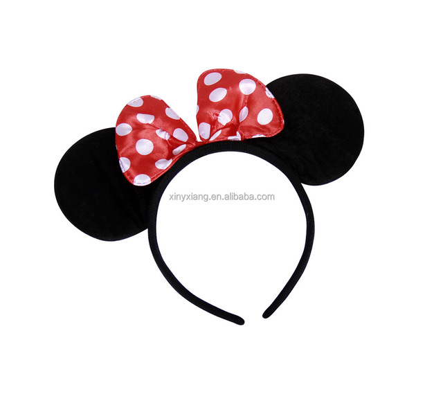 Factory Wholesale Mickey Ears Headbands Sequin Hair Band Accessories for Women Girls Cosplay Party, Sequin Mouse Ears Headband