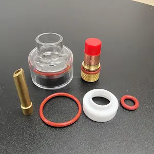 Glas Cup Kit Spantangen Lichaam Gas Lens Keramische Nozzle Lassen Accessoires Voor Wp 17 18/26 Tig Lassen Cup