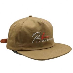 Gorra Snapback de Algodón Marrón de Alta Calidad, Estilo Vintage, Sin Estructura, Visera Inferior Verde, Cierre de Cuero - Product Image 3