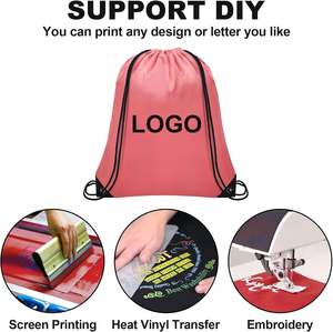 Wholesale Custom Logo <b>Drawstring</b> Bags Polyester Sports Gym <b>Backpacks</b> for Promotions - Product Image 4