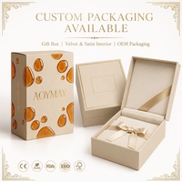 Boîte cadeau de parfum en carton rigide beige mat, laminage mat, fermeture magnétique écologique, logo en résine 3D ambre