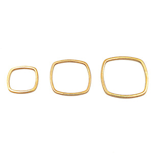 Connecteurs carrés creux en acier inoxydable pour la fabrication de bijoux, composants géométriques en acier H1056 couleur or - Product Image 2