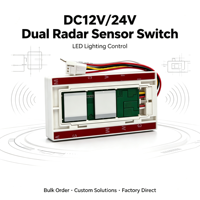 Interrupteur intelligent à détecteur de mouvement radar 12V 60W avec portée de détection de 0 à 3 m pour miroir LED de salle de bain