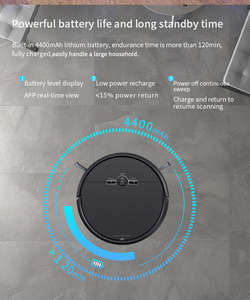 Aspirateur robot intelligent 3 en 1, contrôlé par application WiFi, en plastique, avec fonction de lavage, filtre HEPA, moteur sans balais, batterie Li-Ion, Tuya automatique - Product Image 6