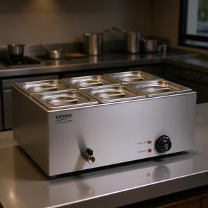 Vevor Bain-marie électrique commercial 6 bacs 13,5 L, chauffe-plats de comptoir, équipement de maintien au chaud - Product Image 2