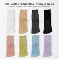 Chaussettes de yoga et de Pilates de luxe à cinq doigts, antidérapantes, avec dentelle, pour femmes, professionnelles, respirantes, écologiques, pour studio et barre