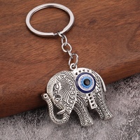 Porte-clés pendentif vintage hibou aux yeux bleus en alliage de zinc écologique, best-seller transfrontalier, cadeau d'affaires, design moderne