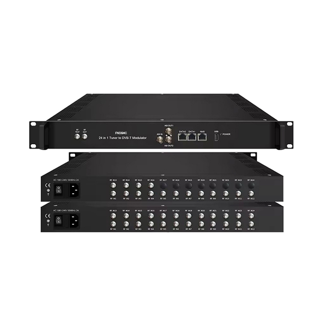 Hot Selling FN3394C DVB-T Modulator 16/24 FTA Tuner DVB-S2 to DVB-T Transmodulator Essential for Radio TV Broadcasting Equipment