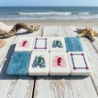 Juego de Mahjong Plegable Moderno Americano, 160 Fichas, Acrílico de 3 Capas, Estrellas y Rayas Patrióticas, Día de la Independencia, Ecológico, Completo