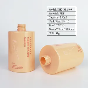 Idealpak botol Losion silinder 350ml, botol Losion badan kosmetik, botol plastik Losion silinder