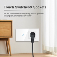 NOVSKI Prise murale Schuko à interrupteur tactile anti-effraction en verre, conforme aux normes européennes, pour usage industriel et hospitalier
