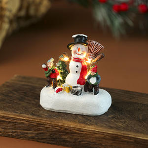 2025 decoraciones navideñas luminosas resina Micro paisaje adornos Santa Claus árbol de Navidad muñeco de nieve adornos de escritorio - Product Image 4