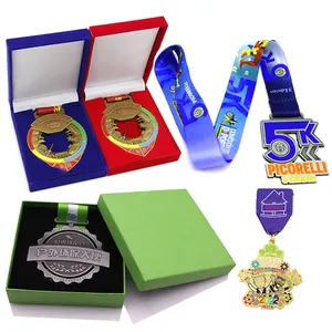 Hersteller Custom Souvenir Award Geschenk Ehre Medaillon Metall medaillen in Box Medaille mit Verpackung Samt Box