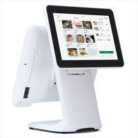 Terminal de point de vente tactile plat 15 pouces avec lecteur de carte NFC, système de point de vente pour supermarché, Windows 10