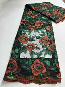 أحدث قماش دانتيل تول لحفلات الزفاف مطرز بالماء قابل للذوبان قماش نسائي مطرز - Product Image 3