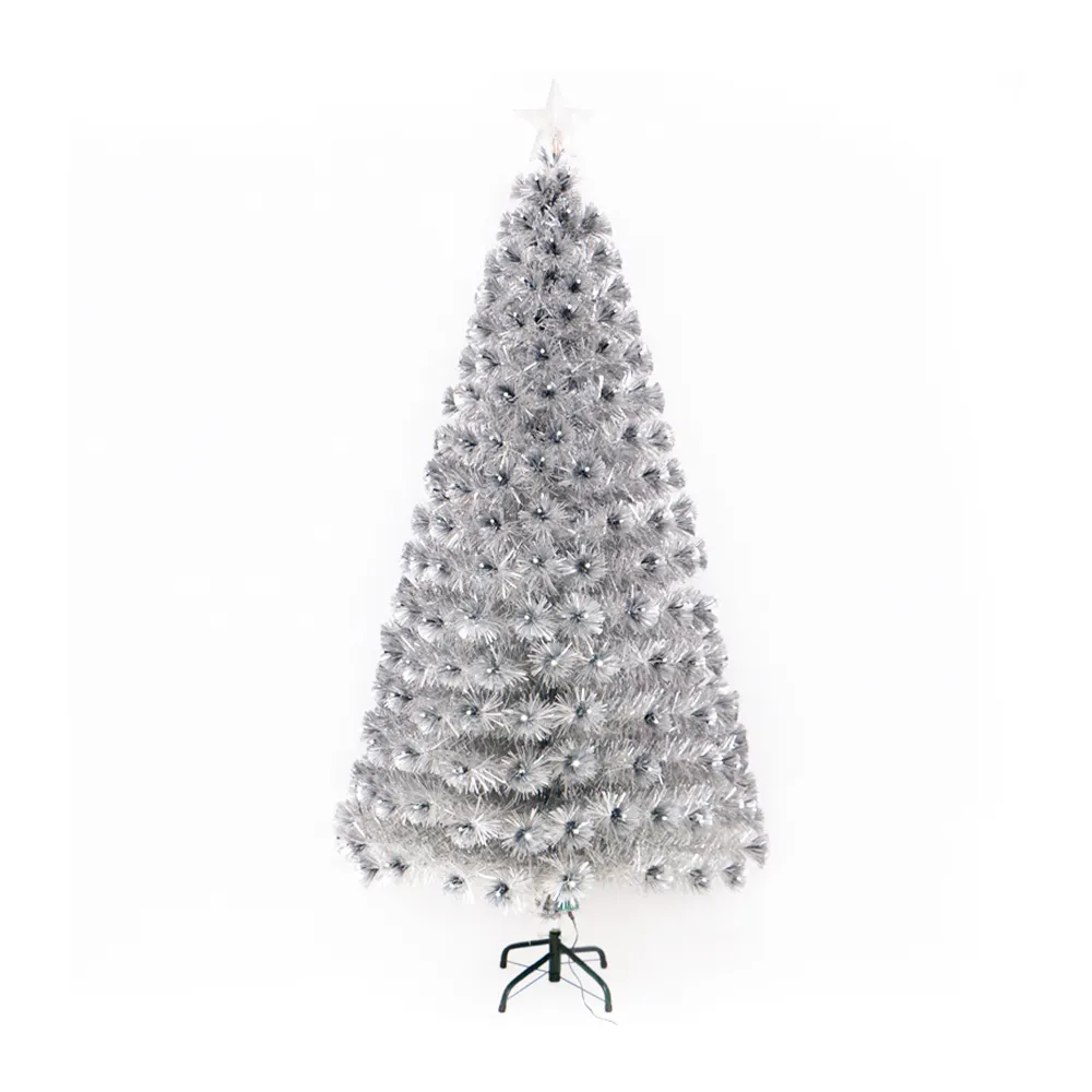 شجرة عيد الميلاد من ألياف الفضة, عالية الجودة سلسلة navidad الخارجية الذكية بولي كلوريد الفينيل + شجرة الكريسماس مع مصابيح led ديناميكية