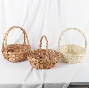 하이 퀄리티 무독성 플라스틱 바구니 도매업자 수제 직사각형 조직 고리 버들 손바닥 잎 보관 바구니 - Product Image 5