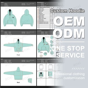 80% Algodón 20% poliéster bordado invierno hombro caído estilo pulóver cuello cruzado acanalado dobladillo puños polvo verde polar Sudadera con capucha - Product Image 2