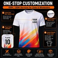 T-shirt de sport en polyester à séchage rapide, personnalisé OEM ODM, sublimé, coloré, à motifs de pincettes, pour l'entraînement des équipes de football