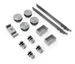 Sistema de puerta corredera de vidrio listo para enviar, cuarto de ducha de vidrio templado, herrajes de acero inoxidable, puerta corredera, sistema de rueda colgante - Product Image 3