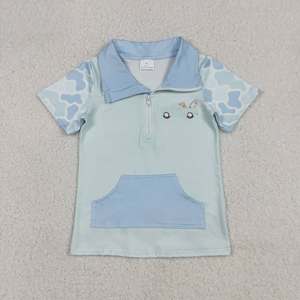 <span class=keywords><strong>Polo</strong></span> pour garçons RTS, bateau de pêche, camouflage gris-<span class=keywords><strong>bleu</strong></span>, fermeture éclair, manches courtes, t-shirt pour enfants - Product Image 3