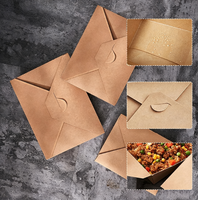Boîte en papier kraft biodégradable jetable écologique pour poulet frit, frites, nuggets, escalopes, en-cas, emballage alimentaire