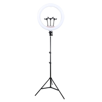 Lampe Annulaire de Remplissage Tricolore 18 et 22 Pouces, Anneaux Lumineux avec Trépied et Support Téléphone pour Photographie, Beauté et Selfie