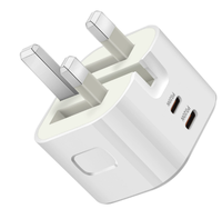 Cargador de Pared Plegable de 20W/40W USB-C PD de Carga Rápida, Adaptador de Corriente A+C con Enchufe del Reino Unido para iPhone, Samsung, Xiaomi