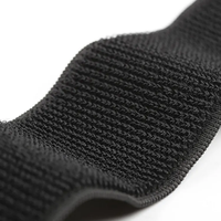 Sangle élastique noire populaire double face auto-adhésive résistante à la chaleur en polyester/nylon pour bras et taille