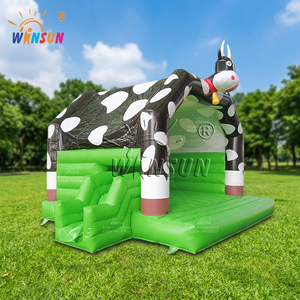 แทรมโพลีนเป่าลมพีวีซีลายวัวเป่าลมสำหรับเด็กกลางแจ้งเชิงพาณิชย์ - Product Image 1