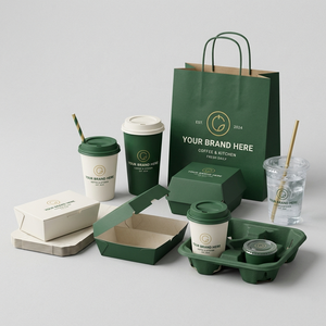 Logotipo personalizado para ir a la comida rápida, ensalada, patatas fritas, caja de embalaje de papel Kraft de Hamburgo, pollo frito, hamburguesa, contenedores para llevar - Product Image 2