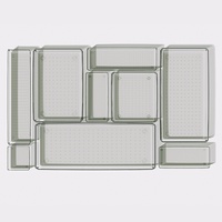 Boîte de rangement transparente en plastique à emboîtement libre pour tiroir, organisateur de tiroir pour ranger la papeterie, les cosmétiques et l'organisation quotidienne