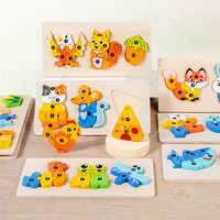 Gran oferta, juguete de aprendizaje para niños, animales e insectos, cadena alimentaria, rompecabezas tridimensional, educación para la primera infancia, iluminación