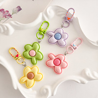 Porte-clés Fleur Pastel Kawaii, Breloque Florale en Résine pour Sac avec Fermoir Mousqueton Cœur, Cadeau Mignon pour Femme, Vente en Gros