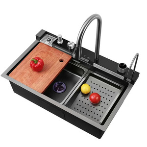 Ofertas del Black Friday: Fregaderos de Cocina Modernos en Gris Acero, Fregaderos Multifuncionales de Acero Inoxidable 304 con Grifo - Product Image 5