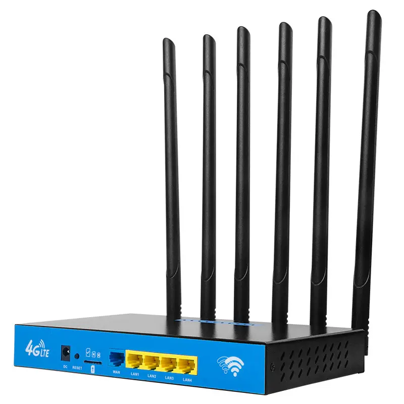 1200Mbps 6 antennas high speed 2.4G 5.8G indoor wireless wifi router 4g lte cpe dual band wired network with sim card slot