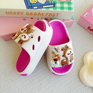 Популярные Мультяшные тапочки детские летние универсальные пляжные туфли EVA с двойной мягкой подошвой Нескользящие сандалии для детей - Product Image 3