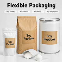 Poudre de peptides de soja hydrolysée à petit poids moléculaire, protéine végétalienne, collagène oligopeptidique pour boissons santé et cosmétiques