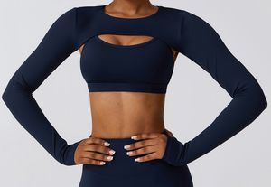 Haute qualité à manches longues Blouse Yoga débardeur violet <span class=keywords><strong>haut</strong></span> court Silm Fit Ultra doux élastique 4 voies Stretch évider croix sangle <span class=keywords><strong>dos</strong></span> - Product Image 6