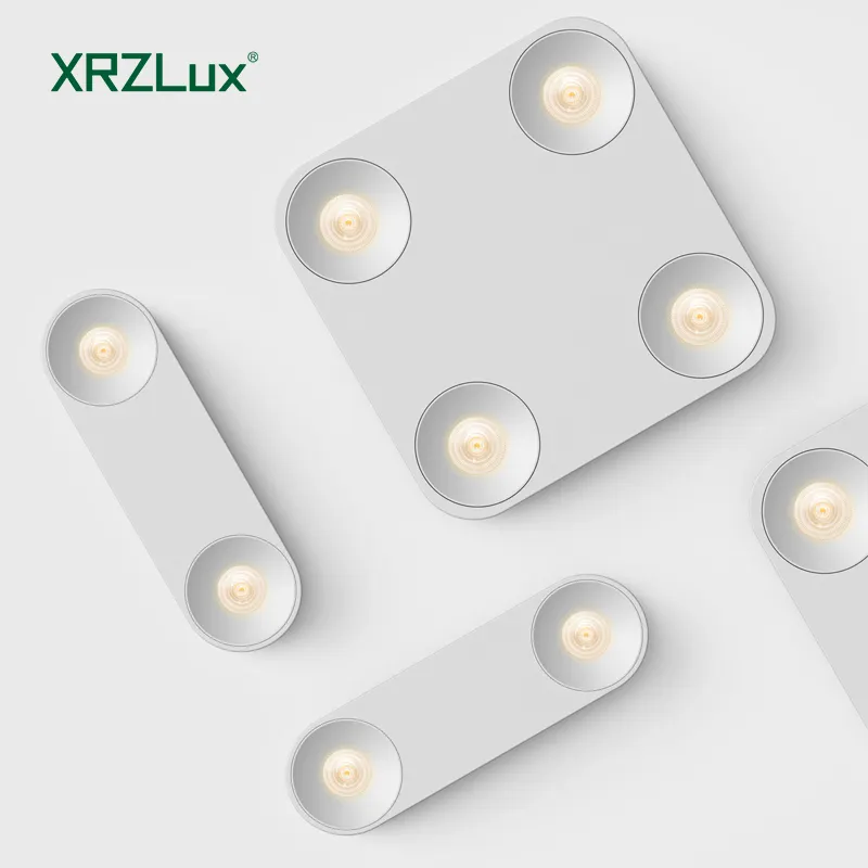 XRZLux-Luz LED montada en superficie, luz de techo para interiores, foco cuadrado montado en superficie, luz LED COB de aluminio