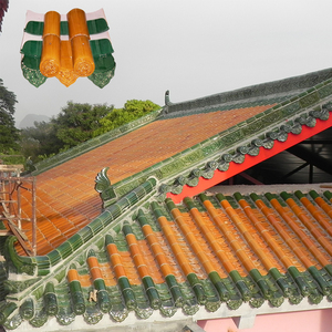 30 năm của Trung Quốc Nhà thờ Hồi giáo đền dự án gốm cam vàng mái ngói Nhà cung cấp gạch men để bán - Product Image 1