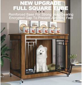 Nouvel arrivage Plateau métallique <span class=keywords><strong>en</strong></span> bois moderne <span class=keywords><strong>pour</strong></span> intérieur Cage à <span class=keywords><strong>chien</strong></span> Caisse robuste avec fermeture à bouton-pression <span class=keywords><strong>pour</strong></span> les ménages - Product Image 3