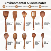 Natuurlijke acaciahouten spatels, keukengerei, acaciahouten handgrepen, kookgerei, lepels, houten kookgerei, gereedschapsets