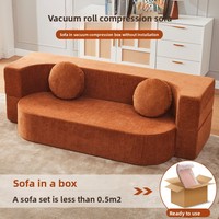 Canapé-lit modulaire simple en éponge, pliable, double usage, droit, pour salon, tissu compressé sous vide, moderne et minimaliste