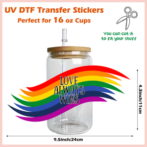 Pegatinas Personalizadas al por Mayor con Tema <span class=keywords><strong>LGBT</strong></span>, Resistentes al Agua, para Vasos de 16 oz, Transferencia de Calcomanías UVDTF, Envoltura para Vasos - Product Image 4