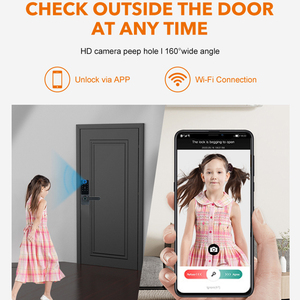 Kỹ Thuật Số Điện Tử Thông Minh Khóa Cửa Với Máy Ảnh Wifi Tuya Thông Minh Khóa Mở Khóa Thông Qua Mã Mật Khẩu Sinh Trắc Học Vân Tay Khóa - Product Image 5