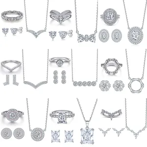 Bộ Trang Sức Hợp Thời Trang Halo Trang Sức Mỹ Bán Buôn Bộ Trang Sức Cưới Bạc Sterling S925